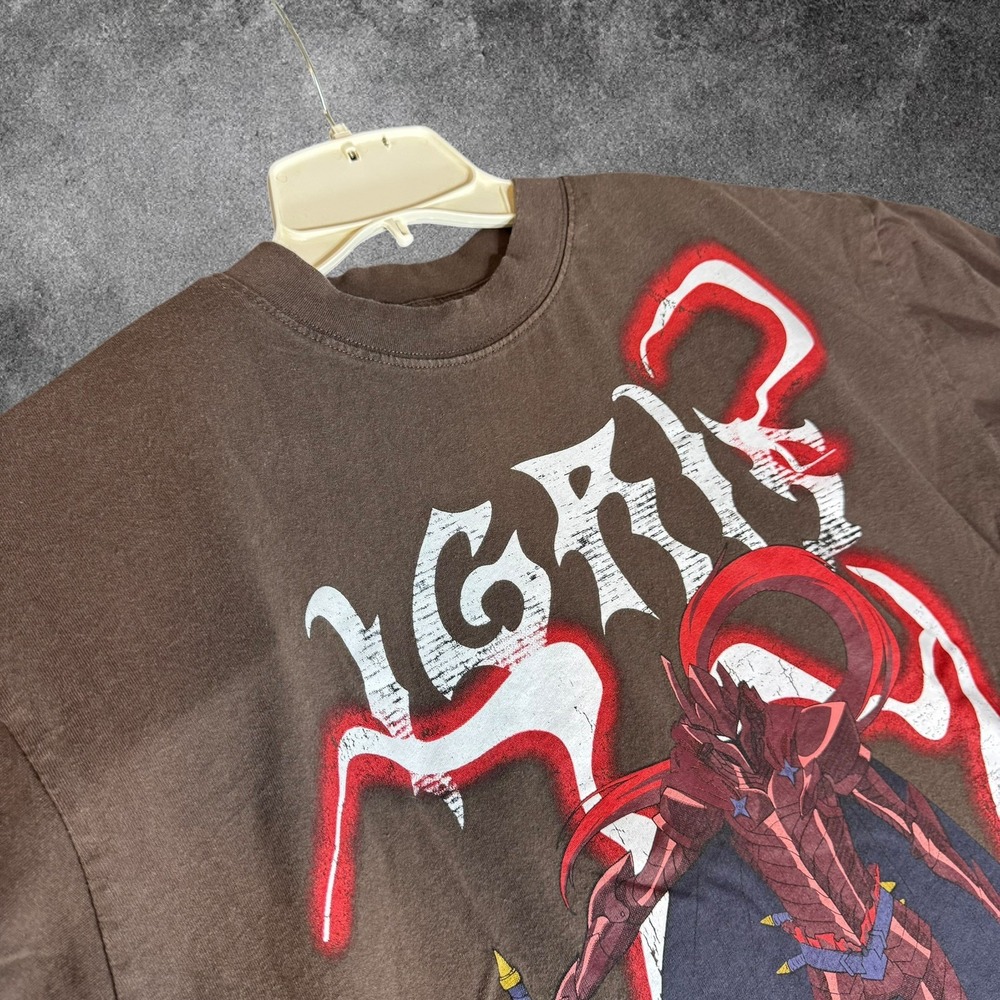 Solo Leveling Igris T Shirt Mens Medium Brown Anime Manga Graphic Streetwear Tee
